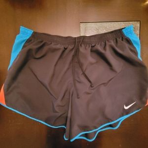 Nike Running Shorts Womens Plus 1X Dri Fit 10K Run Black Blue Orange DH2563 NWOT